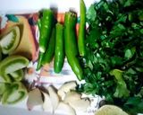 A picture of step 1 of Raw tamotoes neem chutney.