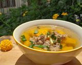 Hình bước làm 2 của món Canh bí đỏ nấu thịt xay
