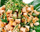 Hình bước làm 2 của món Đậu hũ xào lá lốt
