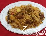 A picture of step 5 of Hyderabadi Mutton Tahari/Hyderabadi Mutton Pulao.