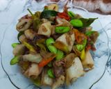 Foto langkah ke 3 dari resep 200# cumi asin Pete mercon.