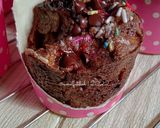 Gambar langkah 8 resipi Puding Roti Coklat Mini.