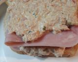 A picture of step 3 of Tunafish-Ham Sandwich.