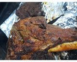 A picture of step 4 of Mutton baked raan.