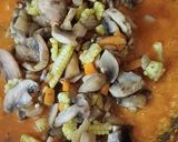 A picture of step 3 of Mushroom baby corn masala.