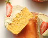 A picture of step 19 of Strawberry Cake with Vanilla Matcha Buttercream Frosting.