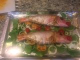Pargo relleno al horno