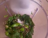 A picture of step 2 of Hari Chutni.