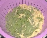 Foto del passaggio 8 della ricetta Finferli saltati con pasta fresca🍄‍🟫🍅🧄🧅🍝