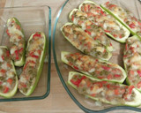 Foto del paso 12 de la receta: Calabacines rellenos de verduras salteadas con crema de berenjenas y quinoa con frutos secos
