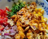 A picture of step 1 of Corn chana jor chaat.