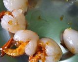 A picture of step 14 of Prawn stuffed litchi.