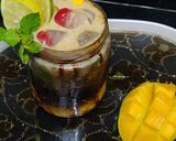 A picture of step 4 of Butterscotch mango mojito.