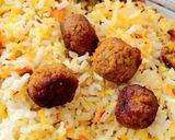 عکس مرحله 5 از دستور گوشت لا پلو با سیب زمینی سرخ کرده