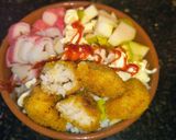 Foto del paso 1 de la receta: Poke bowl kanikama manzana y pescado frito