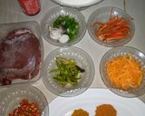 A picture of step 1 of Saucy beef wraps.
