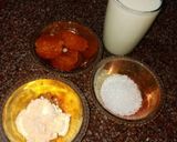 A picture of step 1 of Motichur Custard kulfi.