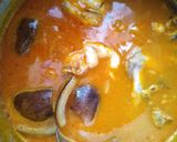 A picture of step 5 of Banga soup with Eba.