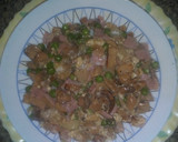 Foto del paso 7 de la receta: Revuelto de champiñones con guisantes y jamón cocido