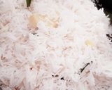 A picture of step 2 of Nasi Lemak (coconut milk rice, chicken gravy and fried chicken).