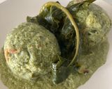 Foto del passaggio 12 della ricetta Canederli al broccolo fiolaro su fonduta di asiago e broccolo fiolaro