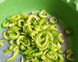 A picture of step 1 of Paneer karela.
