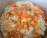 A picture of step 10 of Turnip sambar rice.