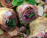 A picture of step 1 of Lasagna with Artichokes, Speck, and Mint.