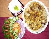 A picture of step 22 of Hyderabadi chicken dum biryani.