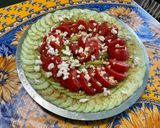 Une image de l'étape 13 de Salade de poireaux, tomates et concombre à la feta.