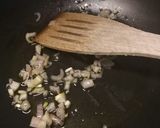 A picture of step 3 of Saffron, zucchine (with flowers) and speck risotto.