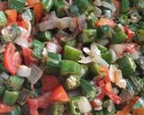 A picture of step 3 of Onion-Bhindi (okra) Sabji.