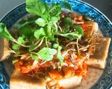 Hình bước làm 2 của món Đậu phụ sauce rau củ chua cay (món chay)