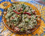Une image de l'étape 17 de Salade de boulgour aux tomates, courgette, olives, persil et saucisses épicées.