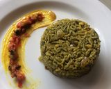 A picture of step 3 of Spinach rice with tomato basil salsa.