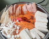 A picture of step 2 of Budae Jjigae (부대찌개) Korean Army Base Stew.