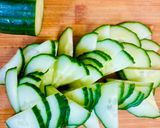 A picture of step 1 of Light cucumber salad.