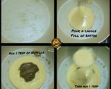 A picture of step 2 of 4 different types of Pancakes.