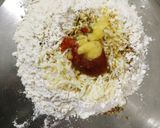 A picture of step 1 of Pizza flavoured cheeselings.
