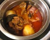 A picture of step 4 of Aam Kasundi Mangsho (Mutton in Raw Mango-Mustard Gravy).