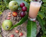 A picture of step 3 of Fresh plum and mango juice.