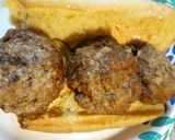 A picture of step 2 of Lionhead Meatball Sub.