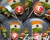 A picture of step 2 of Tricolour Salad Roll Up Sticks.