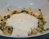 A picture of step 8 of Spaghetti with a 10-minute hot and tangy mushroom and ham sauce.