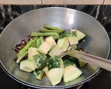 A picture of step 4 of Drumstick pumpkin sabzi.