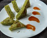 A picture of step 5 of Palak Dhokla.