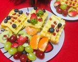 Foto del paso 4 de la receta: Wafles Salados con Queso mozzarella y Queso Parmesano!🧇🍯🥝🍓🍊