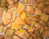 A picture of step 1 of Easy mustard and honey chicken lunch with sweet potato cubes.