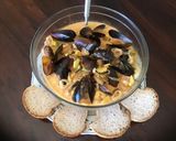A picture of step 3 of California Farm Mussel Salad.