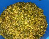 A picture of step 2 of Edikang ikong soup (vegetable soup).